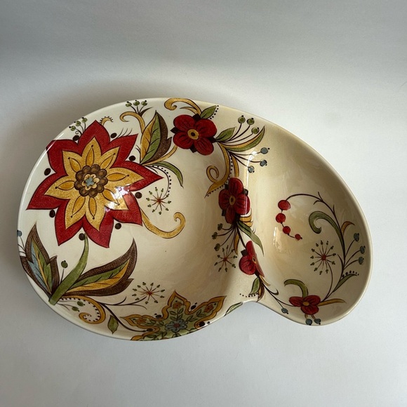 Pier 1 Imports Carynthum Chip and Dip Serving Bowl Floral Bohemian - Picture 8 of 8